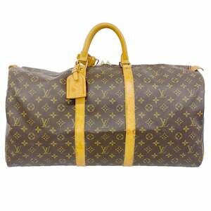 LOUIS VUITTON Brown Monogram Keepall 55 Boston Bag